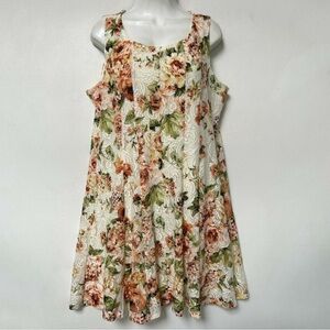 Perceptions Floral Lace Sleeveless Dress Knee Length Womens Size Petite XL
